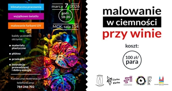 Malowanie w ciemności przy winie