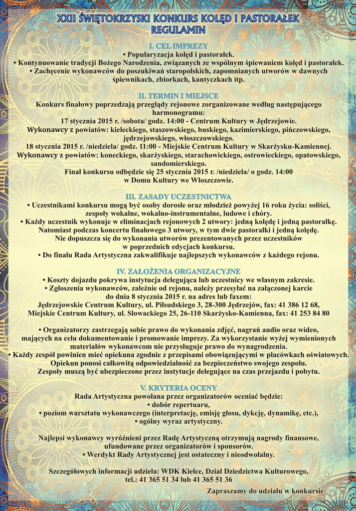 regulamin koledy i pastoralki 2015 1