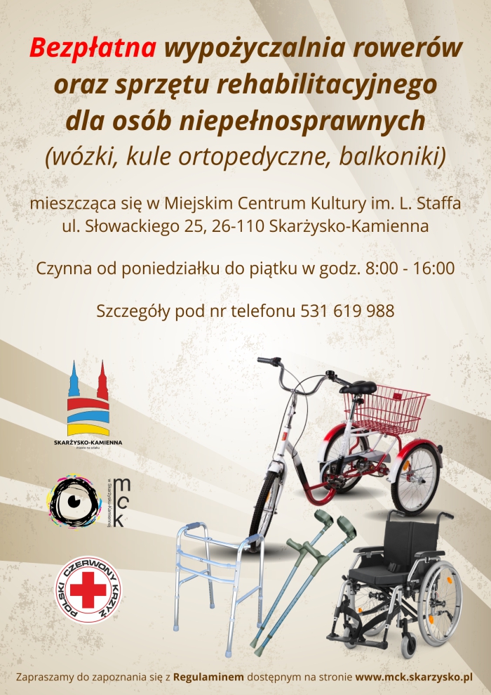 plakat wypozyczalnia rowerow