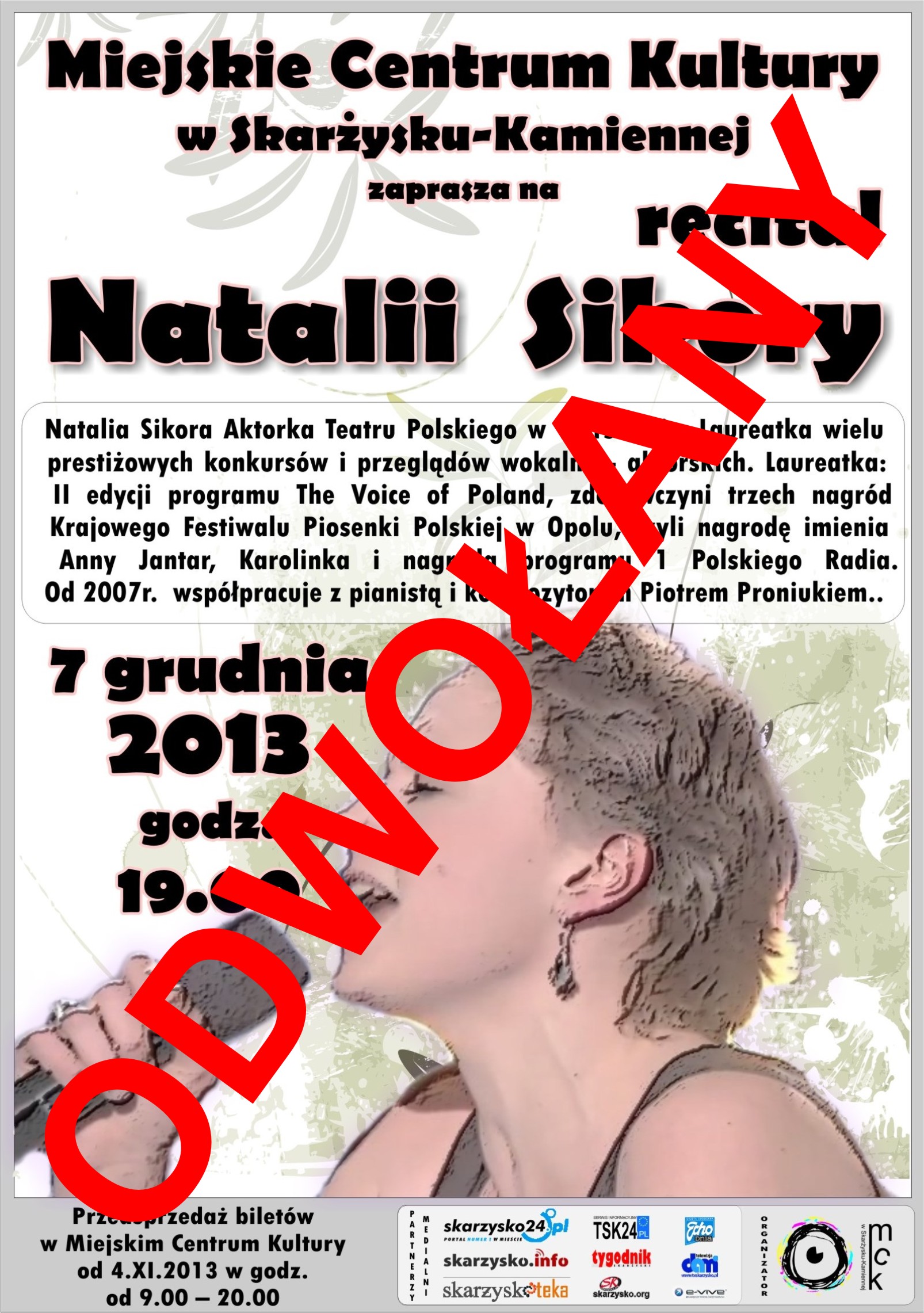 recital Natalii Sikory plakat