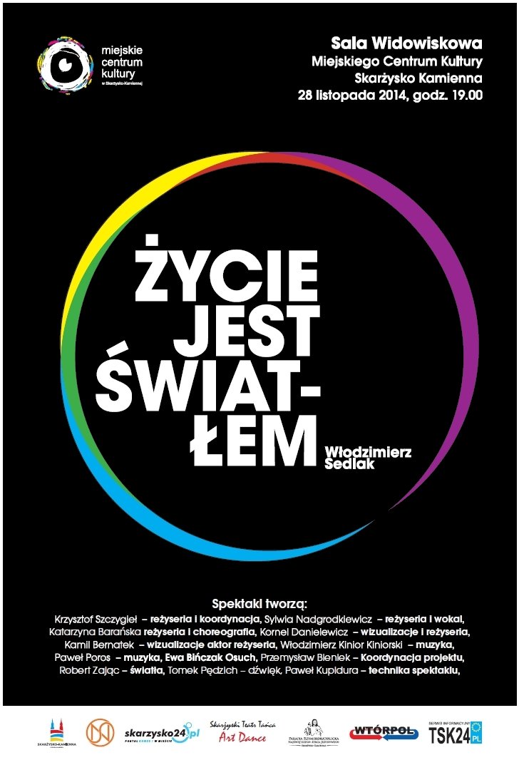 spektakl zycie jest swiatlem plakat