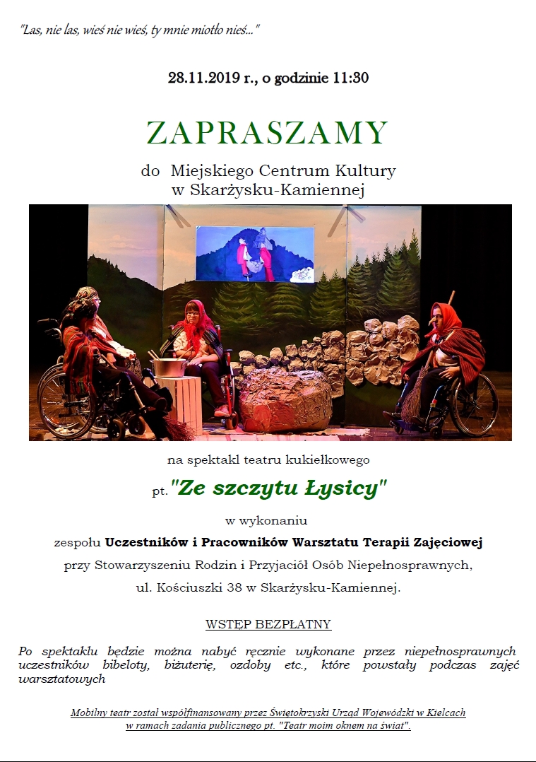 spektakl kukielkowy Ze szczytu Lysicy