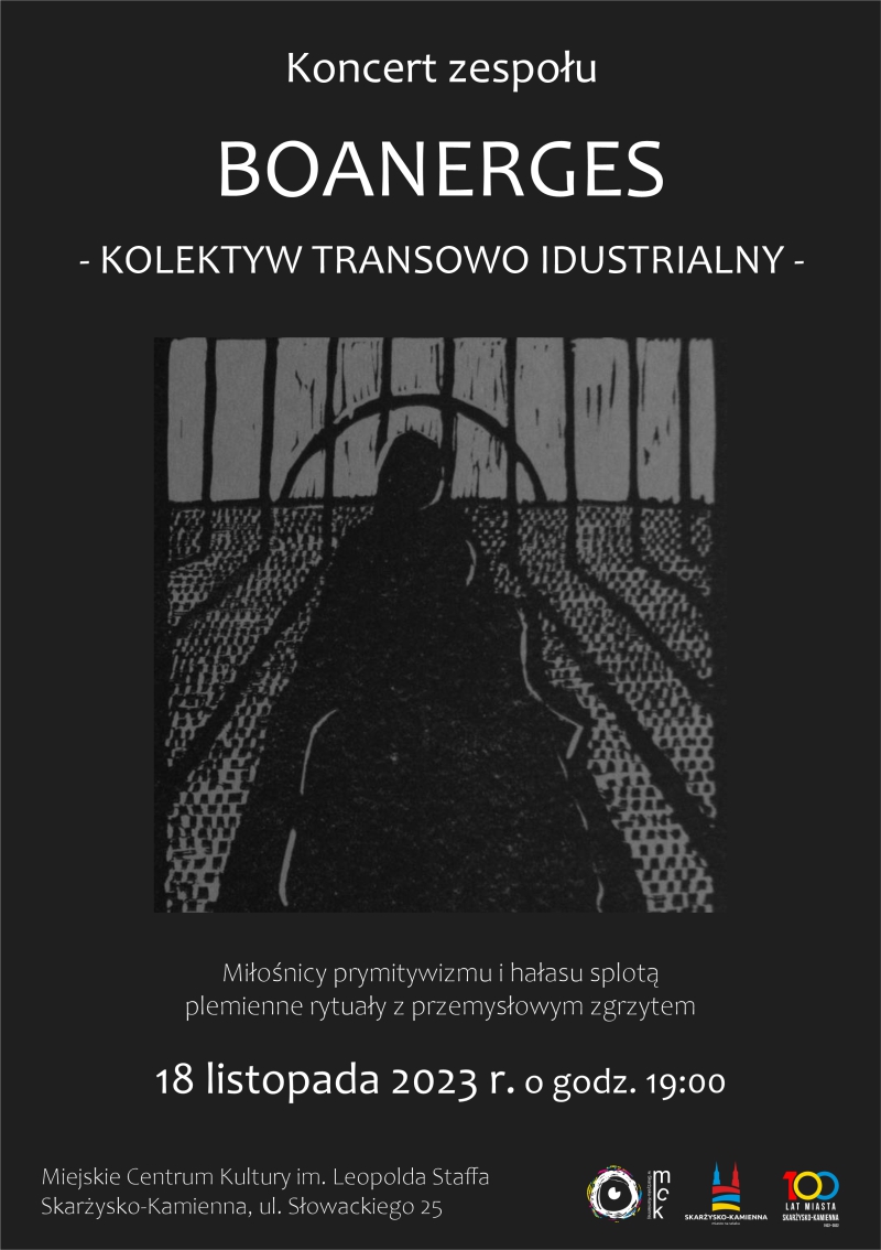 Plakat reklamujący koncert zespolu BOANERGES