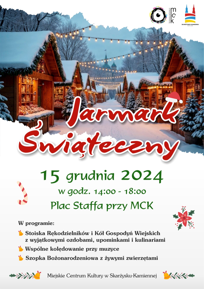 Plakat reklamujący Jarmark Świateczny 2024 w Skarżysku-Kamiennej