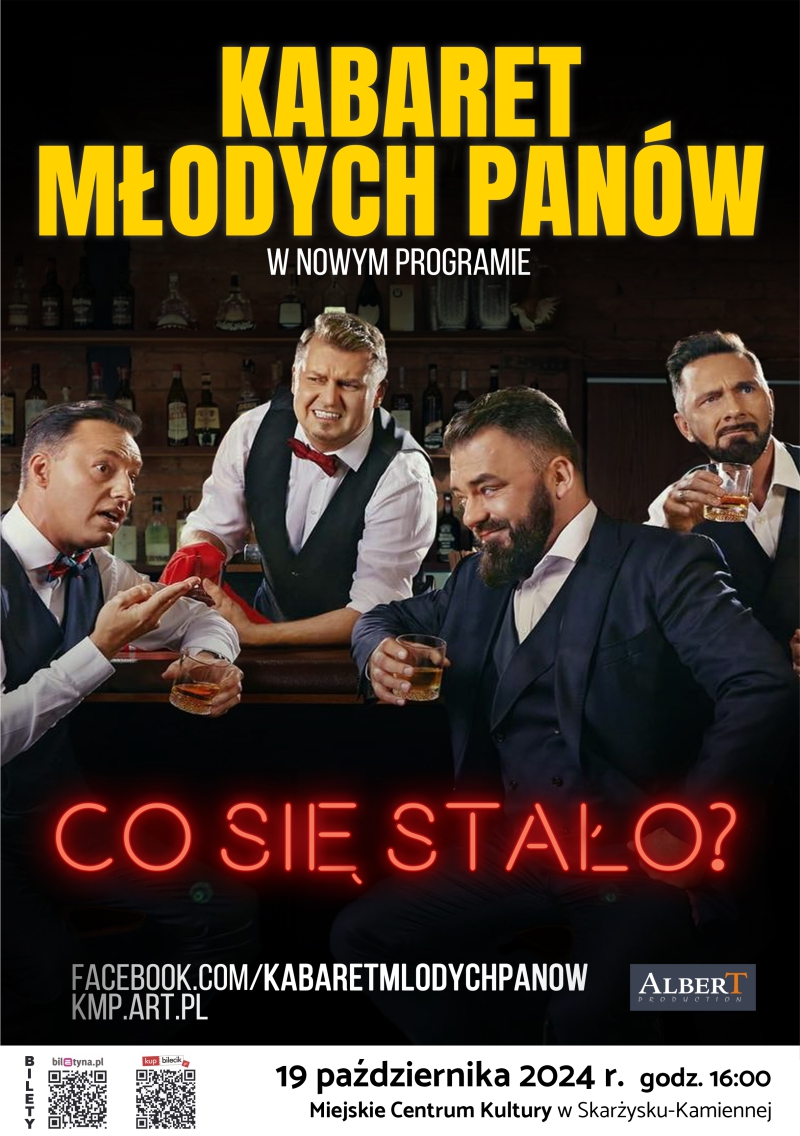 plakat reklamujący występ Kabaretu Młodych Panów w Skarżysku-Kamiennej