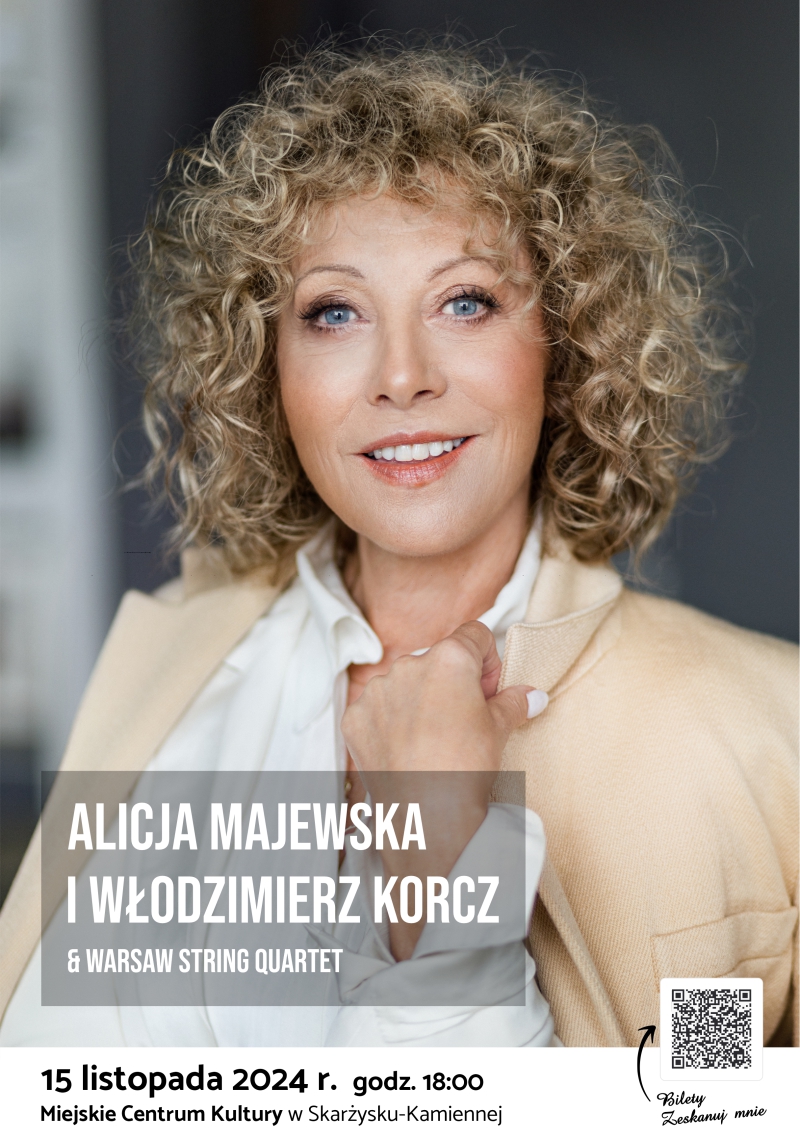 Plakat reklamujący koncert Alicja Majewska Wlodzimierz Korcz w MCK Skarżysko