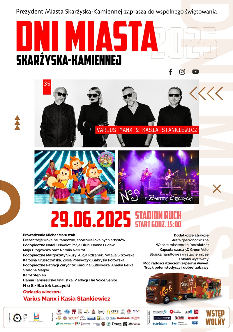 plakat reklamujący Dni Miasta Skarżyska 2025