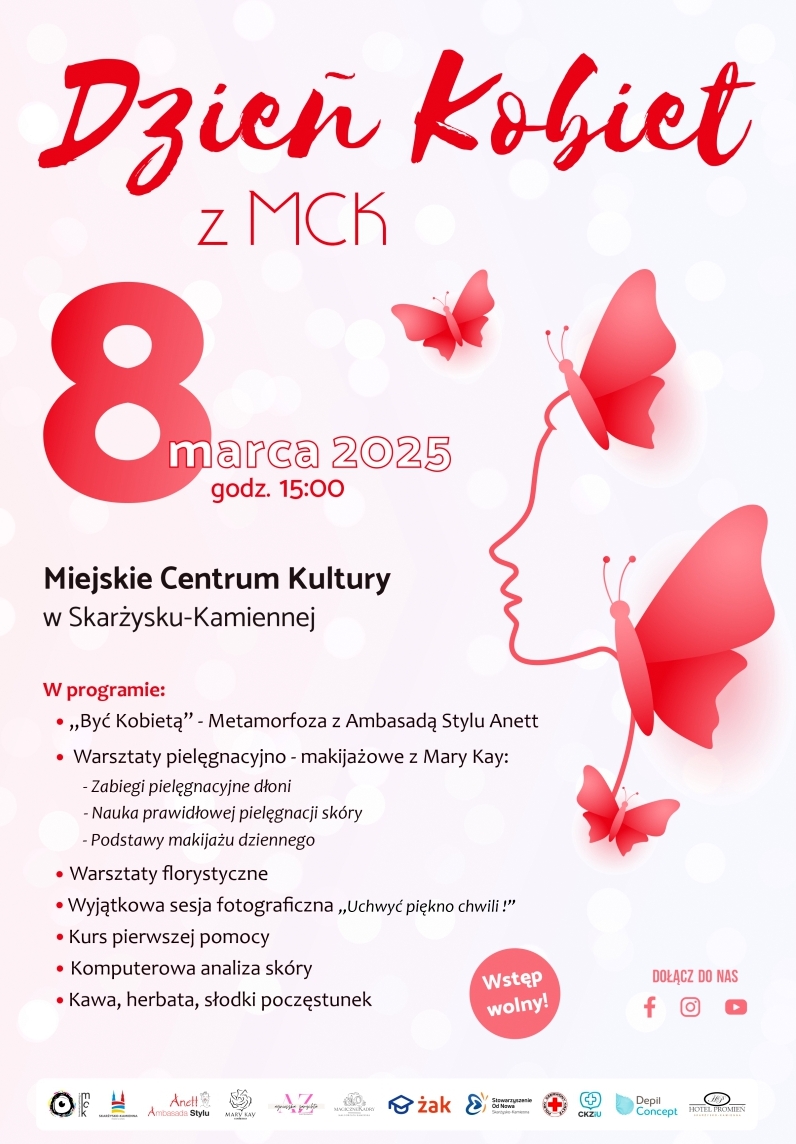 plakat reklamujący Dzień Kobiet z MCK Skarżysko