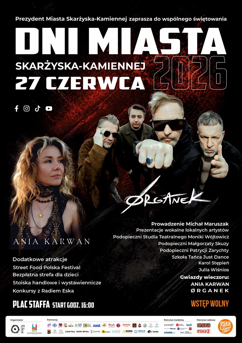 plakat reklamujacy dni miasta Skarzyska-Kamiennej 2026
