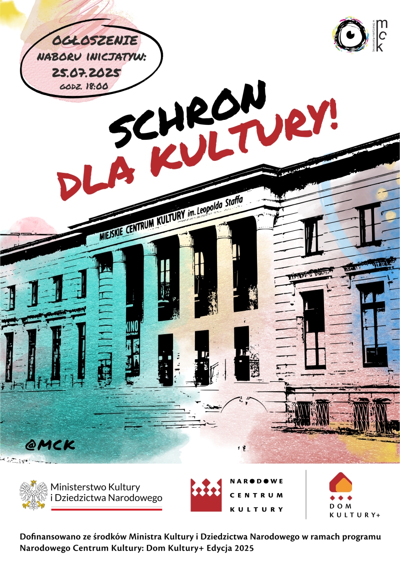 plakat schron dla kultury ogłoszenie naboru inicjatym lokalnych