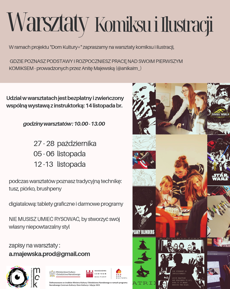 plakat warsztaty koniksu ilustracji v1 DK