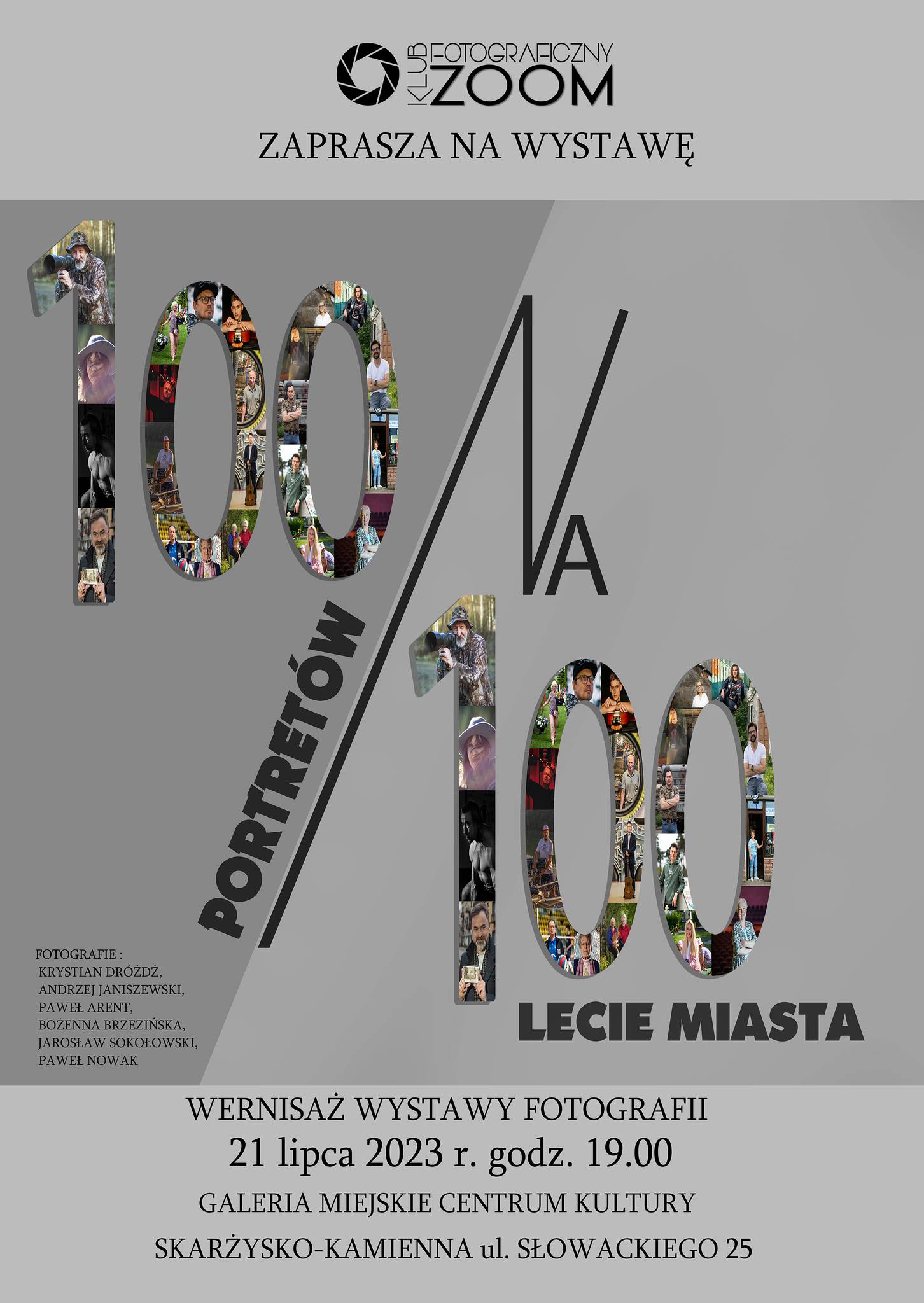 Plakat do Wstawy 100 portretow na 100-lecie Miasta Skarżyska